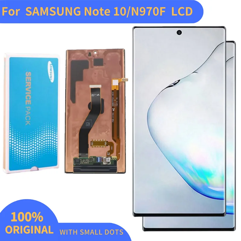 Pantalla Lcd AMOLED 100% ORIGINAL con marco, para Samsung Galaxy Note 10, N970F, N9700, N970F-0