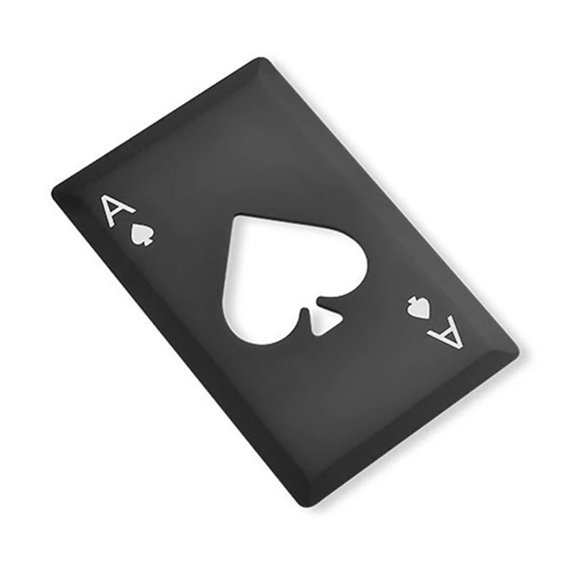 

1PCS A Poker Black/Silver Poker Card Spades Beer Bottle Opener Personalized Stainless Steel Bottle Opener Bar Tool Accessories