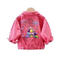 spring autumn new childrens denim jacket for boys and girls graffiti toddler baby bomber jacket coat 1 7 year old casual jacket