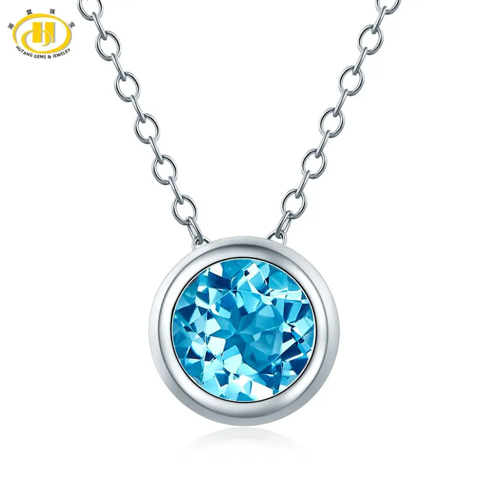 Женская подвеска с голубым топазом 925 карата серебро пробы|pendants only|fine jewelrypendant |