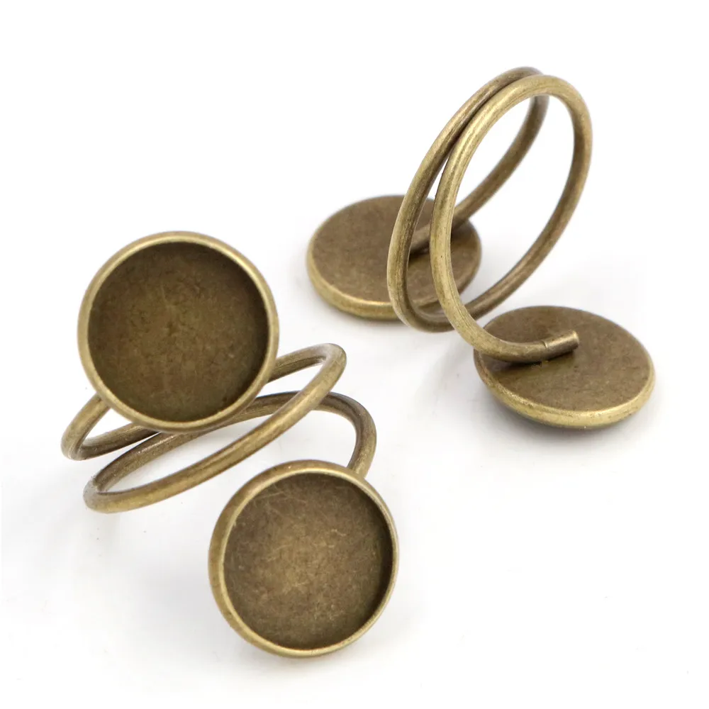 12 мм 5 шт посеребренные позолоченные Регулируемые настройки кольца из