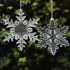 Счастливого Рождества, снежинка, прозрачный кристалл, акриловый блеск, подвеска на рождественскую елку, самодельные украшения для дома, новогодние украшения
