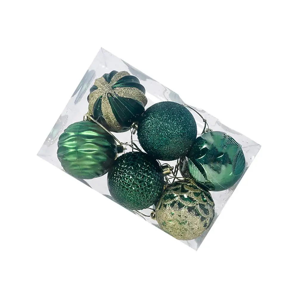 Decorative ball 12 шт ПВХ Коробочные шары Рождественская подвеска Рождественская елка 6 см шар-безделушка подвесное украшение для домашней вечеринки декор красный, золотой, синий@ 40 - Цвет: Decorative ball