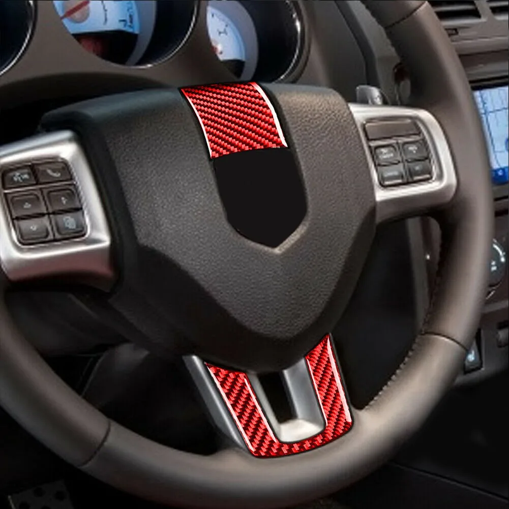 

Trim Panel Cover Steering Wheel 2011-2014 Accessories Carbon Fiber Red