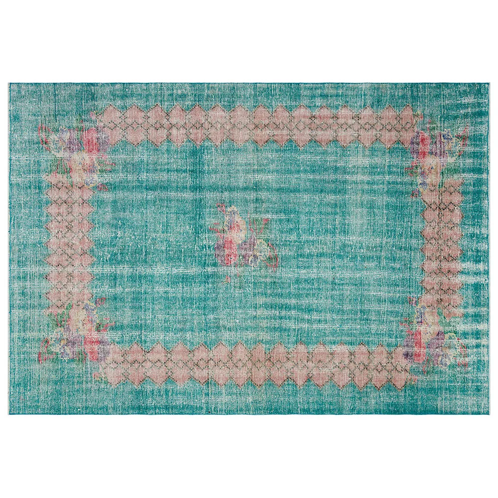 

2096 - Excellent Turkish Traditional floral design Real handmade Wool Rug, Unique Area Rug Livingroom Bedroom Kitchen Rug,