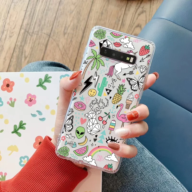 Чехол для телефона Samsung S20 S10 E S8 S9 plus A51 A71 A40 A30 A50 A70 Note 10 20 8 9 ультрамягкий с