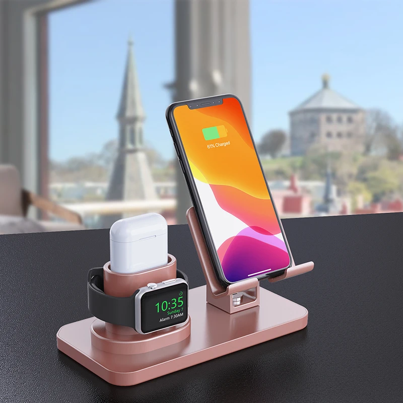 3 в 1 зарядная док-станция Многофункциональный держатель iPhone X XR XS Max 8 7 6 Apple Watch Airpods зарядное устройство Держатель подставка Док-станция# f0
