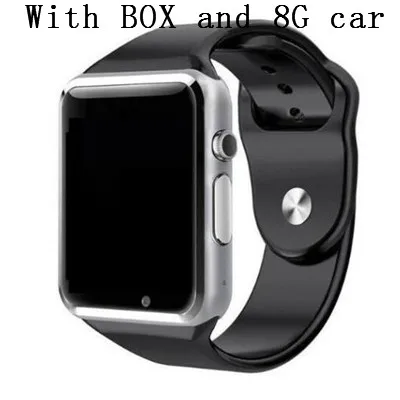Silver and 8G car Наручные часы A1 Bluetooth Смарт часы спортивные Шагомер с сим-камерой Smartwatch для Android смартфон Россия T15 хорошо чем GT08 - Цвет: Silver and 8G car