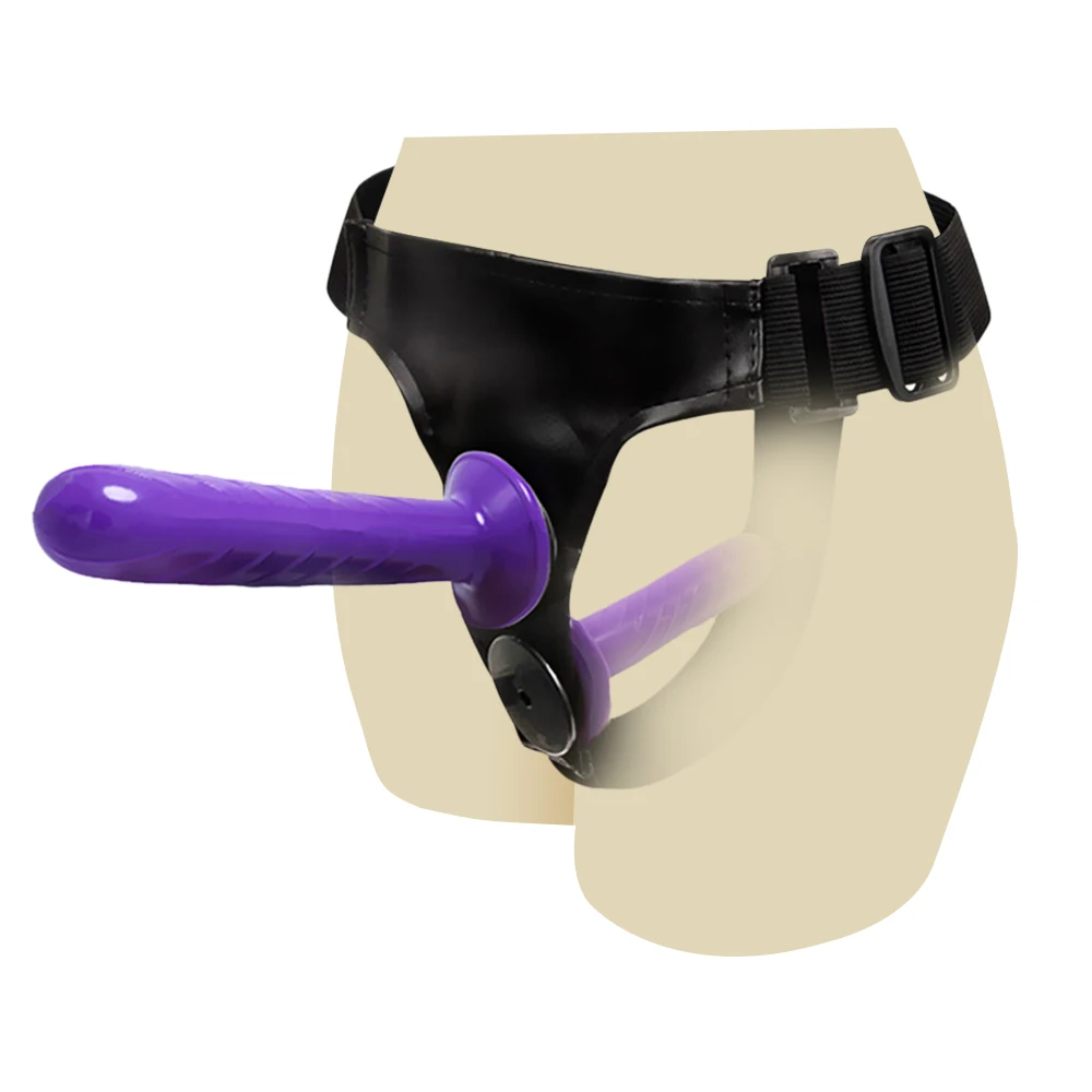 Двойной реалистичный фаллоимитатор страпон сверхэластичный ремешок на ремне