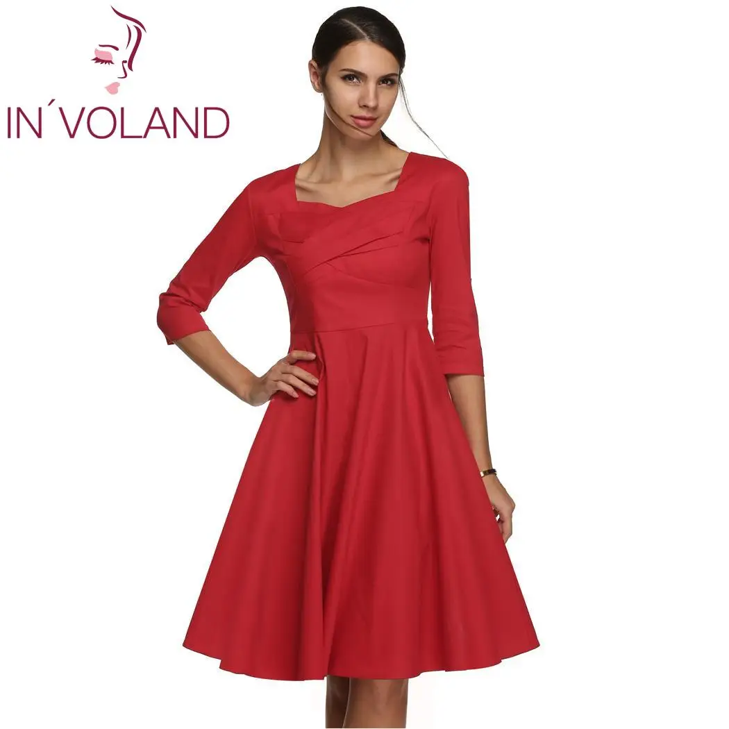 Женское винтажное элегантное платье Повседневные Вечерние платья в горошек с