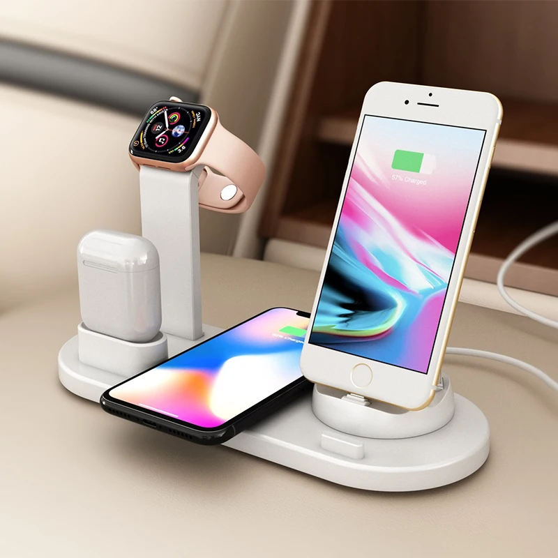 Беспроводной 3 в 1 держатель зарядного устройства для iPhone X Xs Huawei Xiaomi Samsung Apple Watch