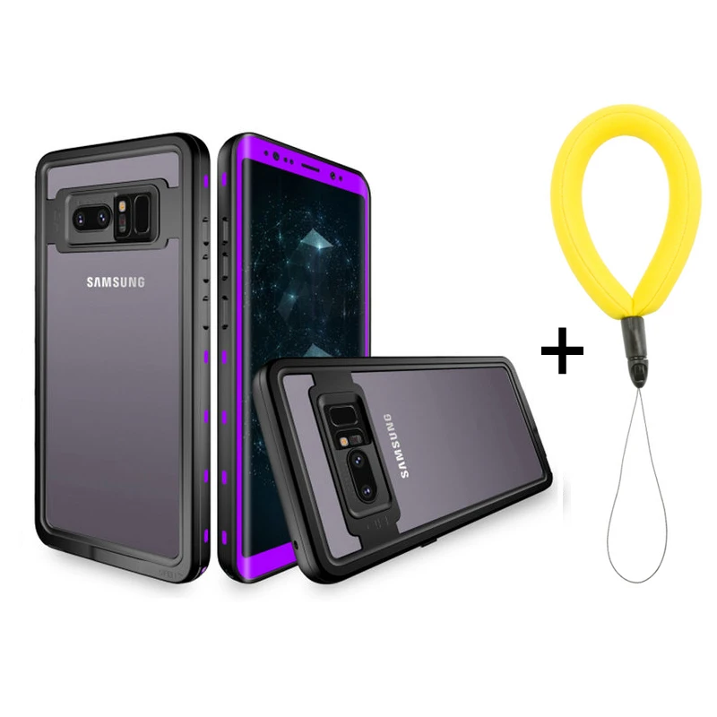 Чехол для samsung S10Plus чехол S10 5G Водонепроницаемый чехол 360 защиты IP68 Note9 samsung Galaxy Note 9 чехол для samsung S9 Etui S10e - Цвет: Purple with strap