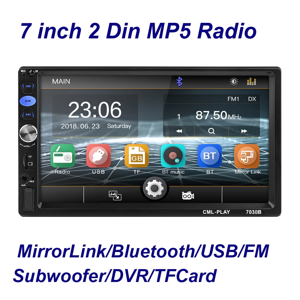 Автомагнитола 2 Din 7 дюймов Bluetooth сенсорный HD экран|Автомобильные радиоприемники| |