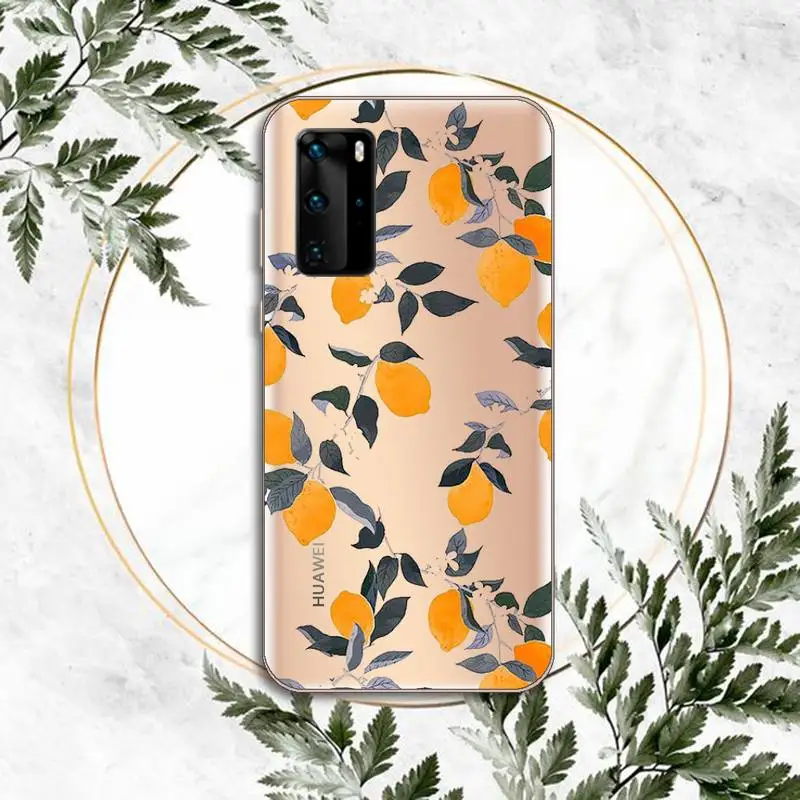 

lemon fruit yellow Phone Case Transparent for huawei honor P 40 30 20 lite Pro 10 i 8 9 x p smart 2019