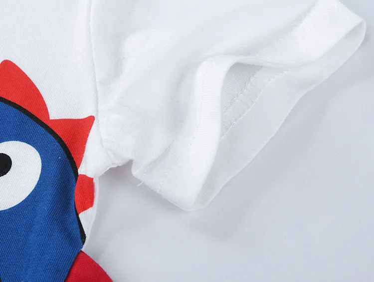 Комплект одежды для маленьких мальчиков хлопковая Футболка с динозавром + шорты