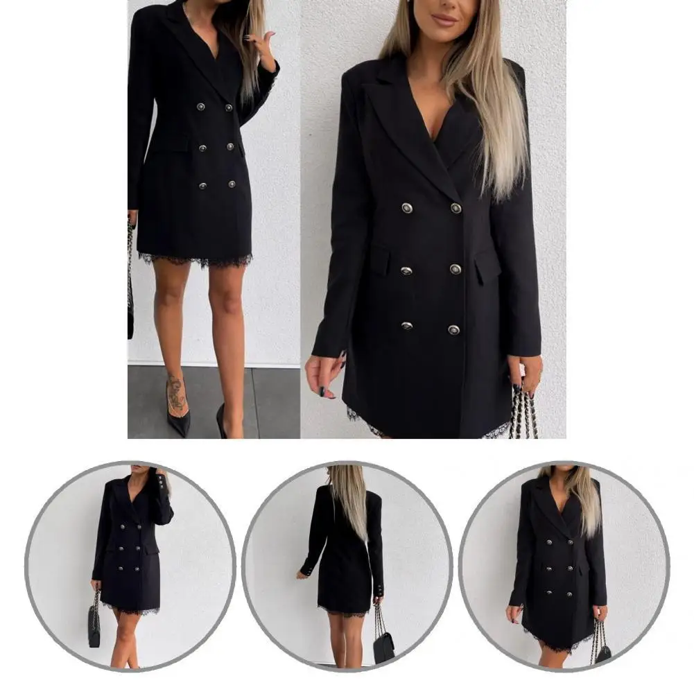

Elegant Suits Jacket Women Lady Blazer Regular Sleeve Lapel Elegant Turndown Collar Blazer Suits Jacket