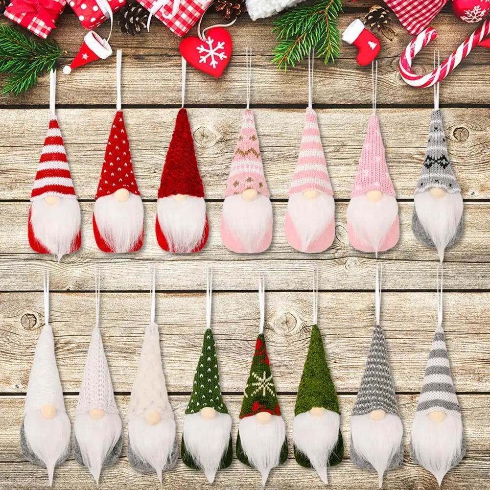 

6 Colors Unique Non Woven Fabric Cute Dwarf Shape Hanging Decor Long Lasting Hanging Pendant Lightweight for Christmas