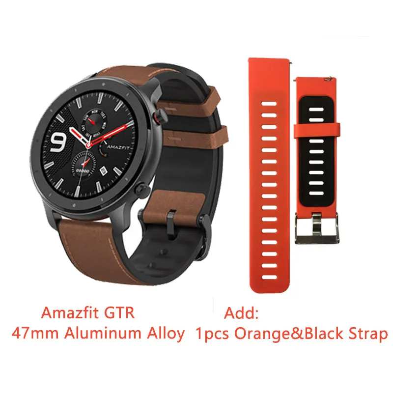 AlloyAdd OrangeBlack Глобальная версия Amazfit GTR 47 мм Смарт часы Бег Плавание Спорт Здоровье сердечного ритма Smartwatch 24 дня батарея gps - Цвет: AlloyAdd OrangeBlack