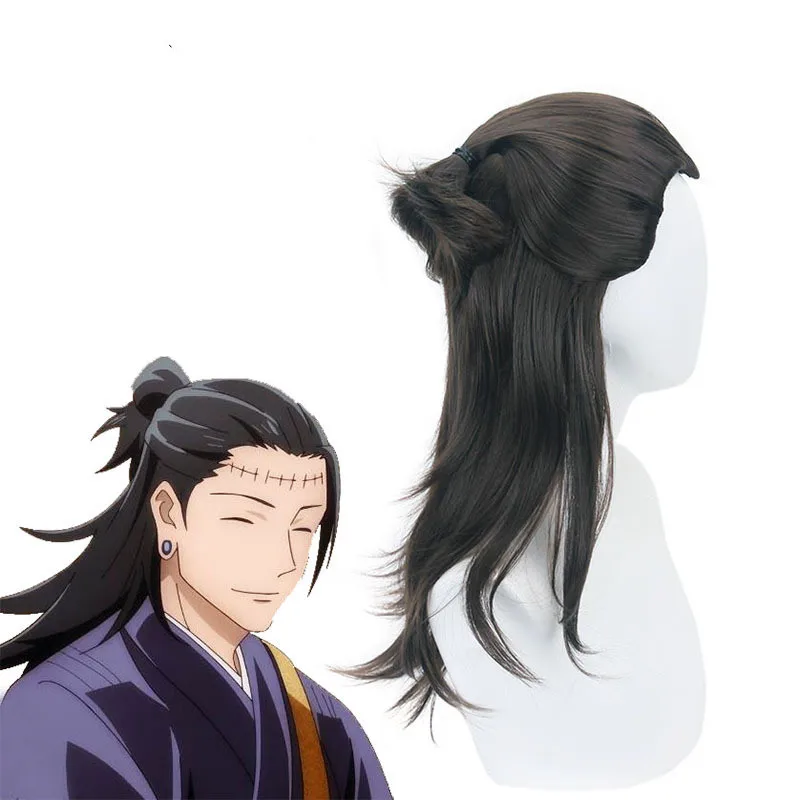 Парик для косплея гуру из аниме джутсу длинный черно-коричневый с заостренной