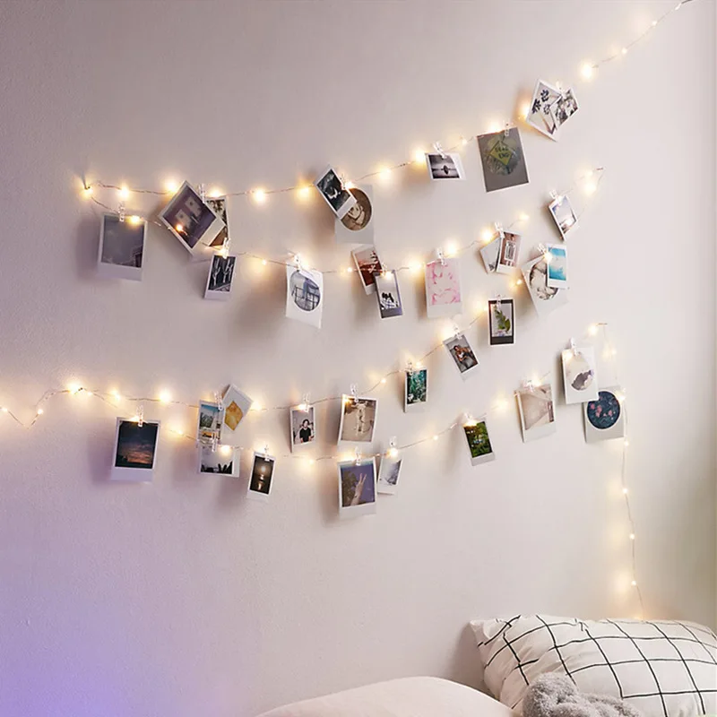 LED Photo Clip String Lights USB Battery Powered Fairy for Wedding Anniversary Valentine's Day Decoration | Лампы и освещение