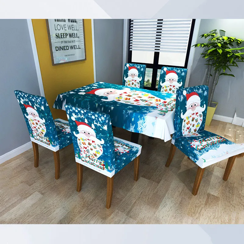 Рождественская скатерть универсальный чехол для стула набор из полиэстера с