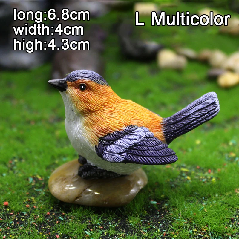 Creative Simulation Parrot Parakeet Miniature Landscape Ornament Animal Model Lawn Figurine Artificial Bird Photography Props | Дом и сад