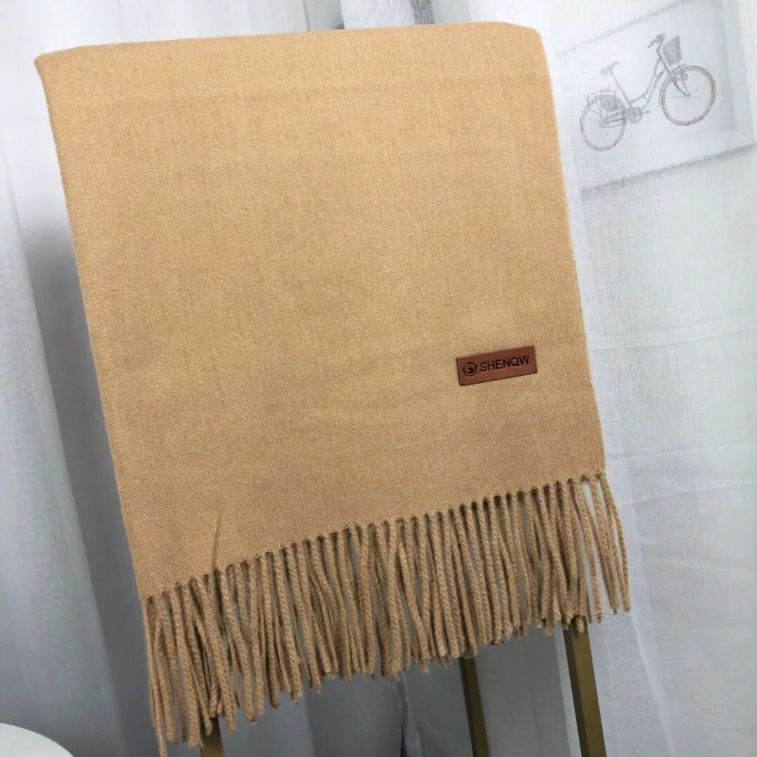 Шарф женский однотонный кашемировый длинный шарф карамельных цветов в Корейском