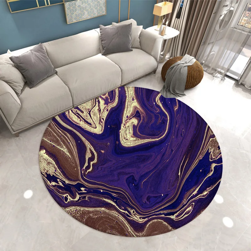 Marbling Pattern Round Carpet Lotus Chair Floor Mat Soft Carpets for Living Room Anti-slip Rug Bedroom Decor | Дом и сад