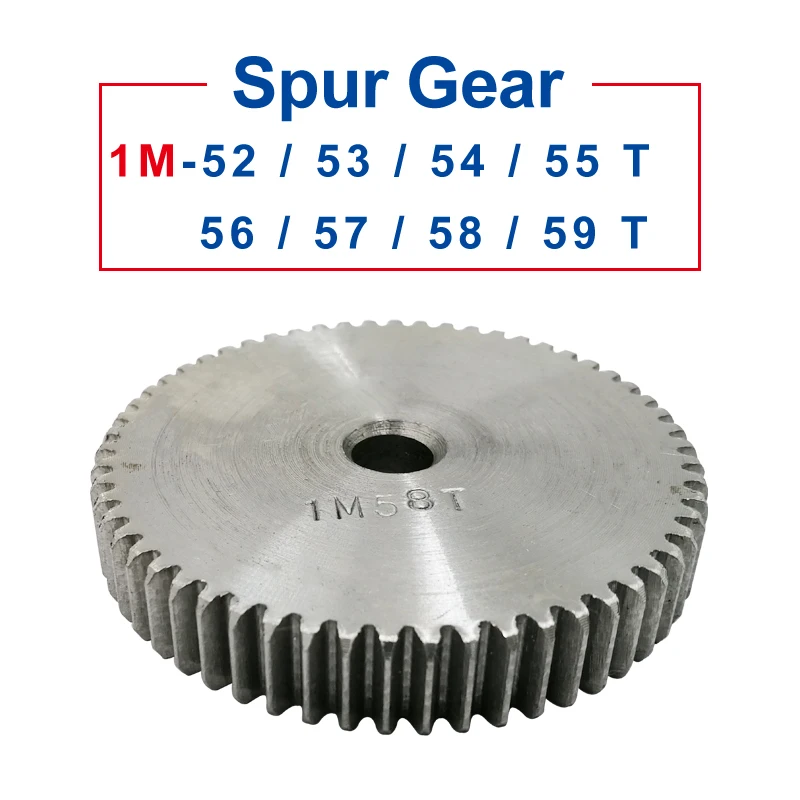 

1 Piece spur Gear 1M52/53/54/55/56/57/58/59T rough Hole 8mm pinion gear 45#carbon steel Material motor gear Total Height 10mm