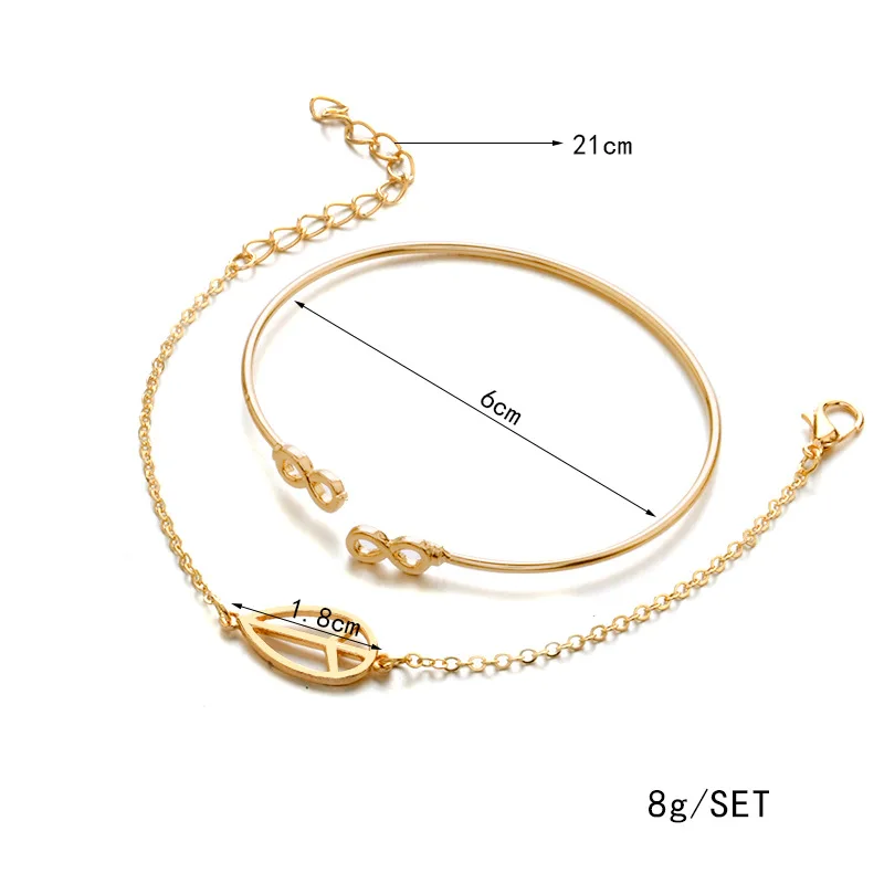 Новый браслет в стиле бохо 2 шт./компл. Простой Цифровой регулируемый с 8