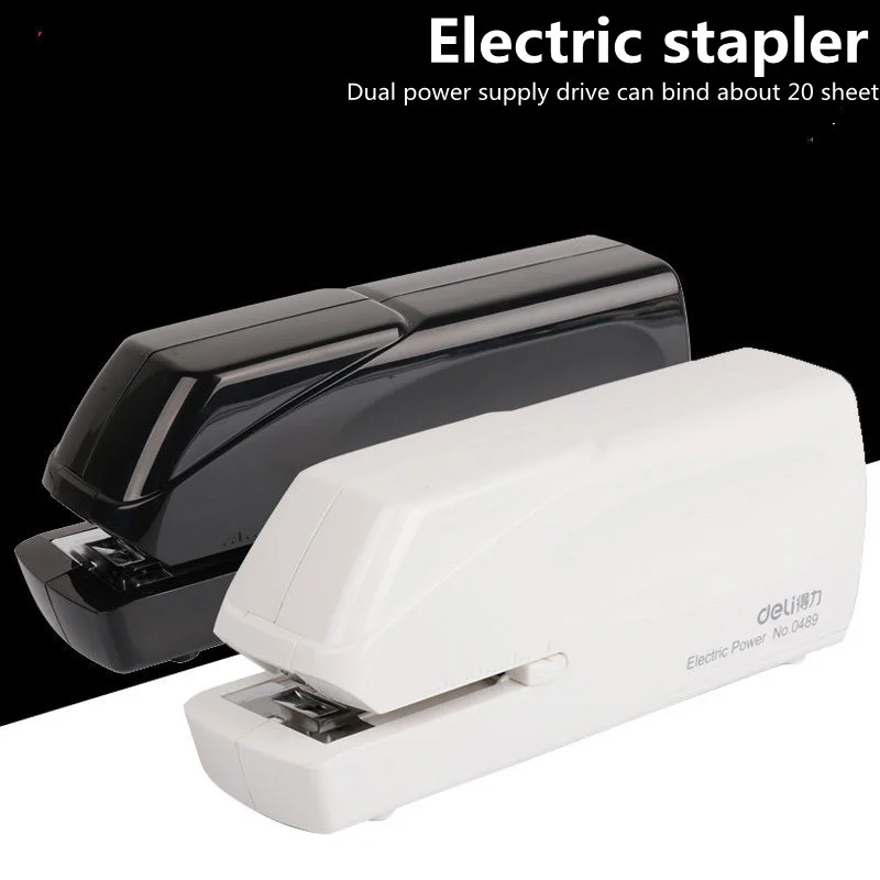 Hot Sale Deli 0489 Electric Stapler     Automatic Book Stapling Artifact    4/6 26/6 Staples