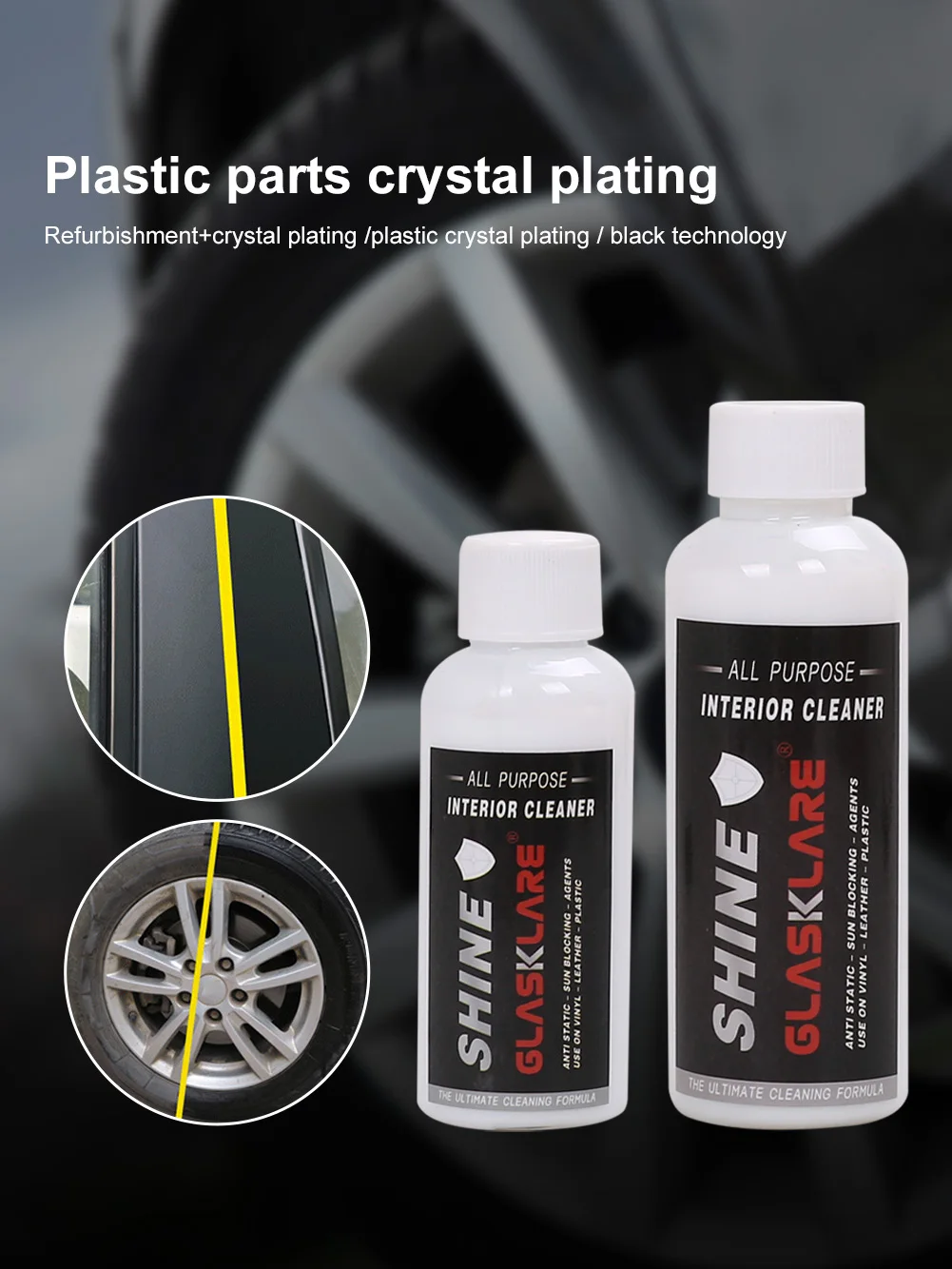 

SALE GLASKLARE 50ml/100ml Auto Car Plastic Parts Retreading Agent Interior Plastic Maintenance Coating Spray Plastic Parts Wax