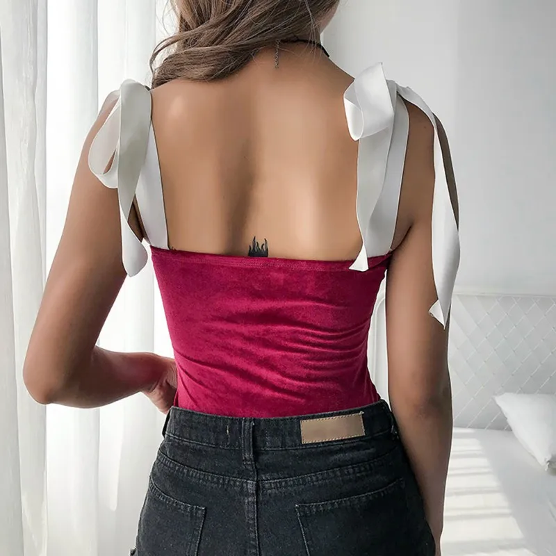 2019 женские элегантные модные дизайнерские трико со шнуровкой и открытой спиной