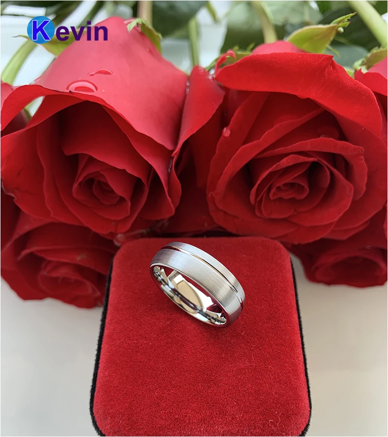 Классическое кольцо для мужчин женщин вольфрамовое обручальное купольная