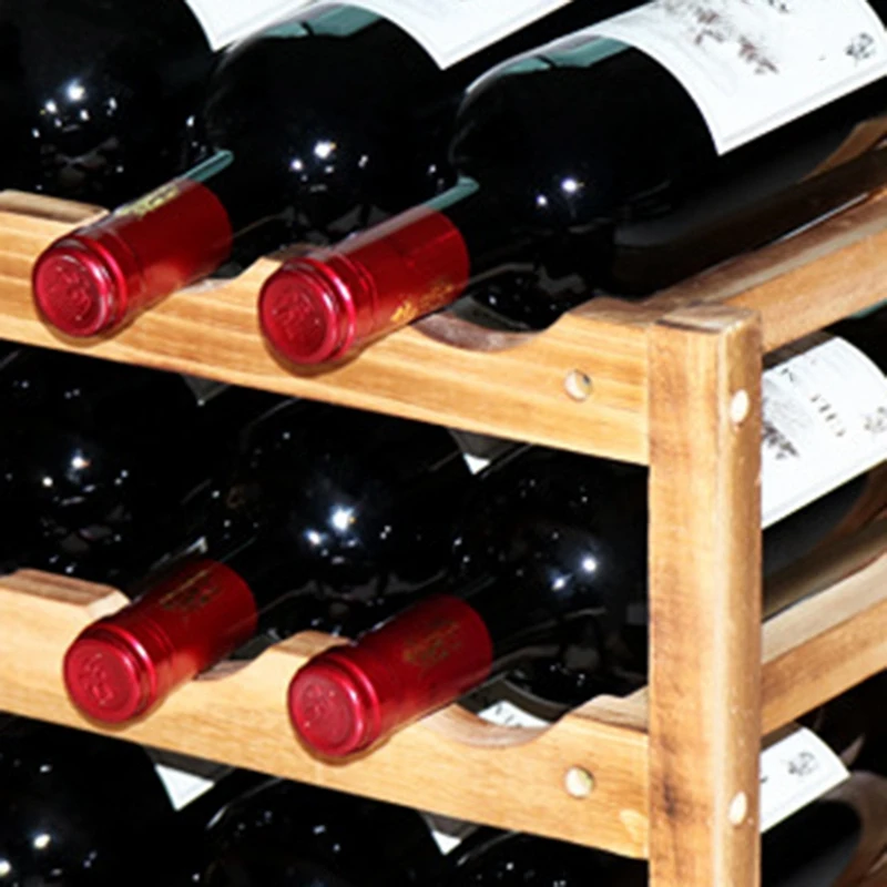 

Standing Wooden Wine Rack Organizer Home Bar Party Display Glass Holder Shelf Decoration Red Wine Storage Rack