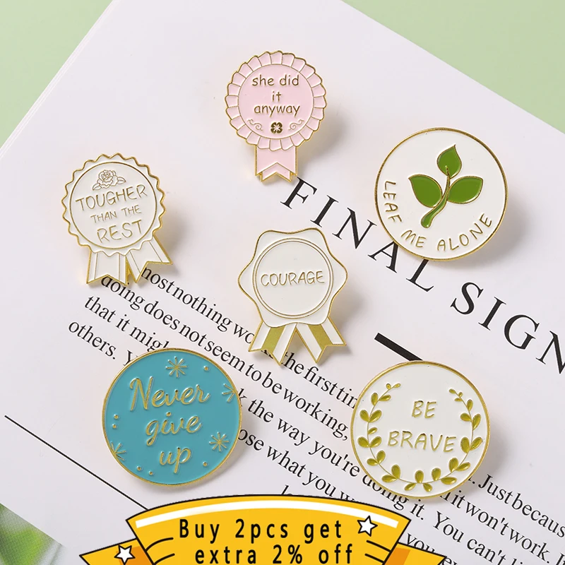 Значок на лацкан с надписью Be Brave|Броши| |