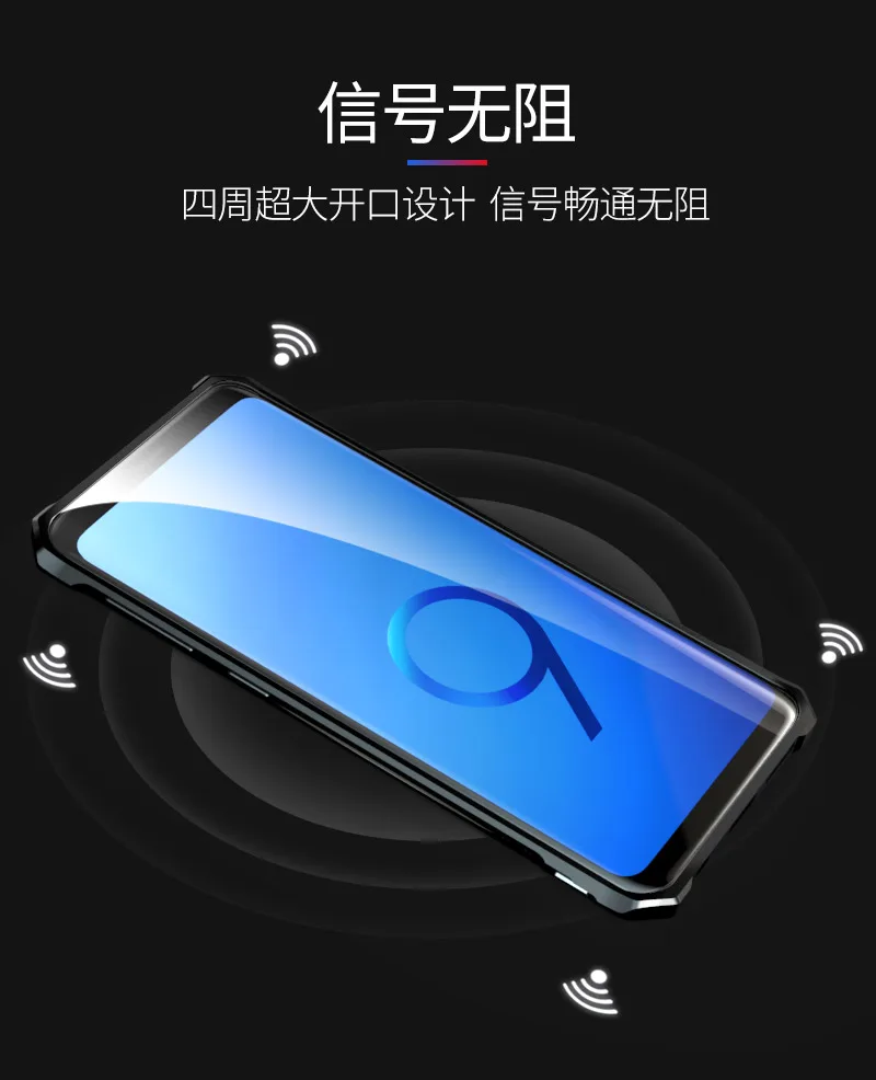 Роскошный чехол для samsung Galaxy S7 Edge S8 S9 Plus, алюминиевая металлическая рамка, бампер и прозрачная задняя крышка из закаленного стекла