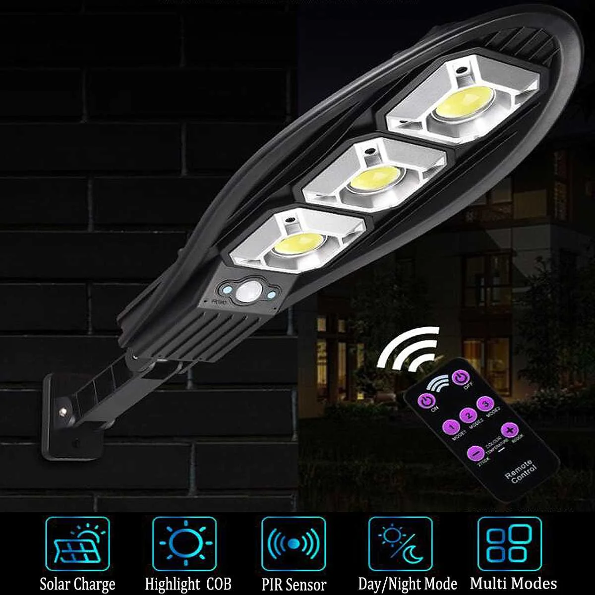 Solar Sensor Security Light 60/90 COB LED Ultra Bright IP65 Waterproof Outdoor Wall Lamp for Garden Fence Yard or Entrance Use | Лампы и