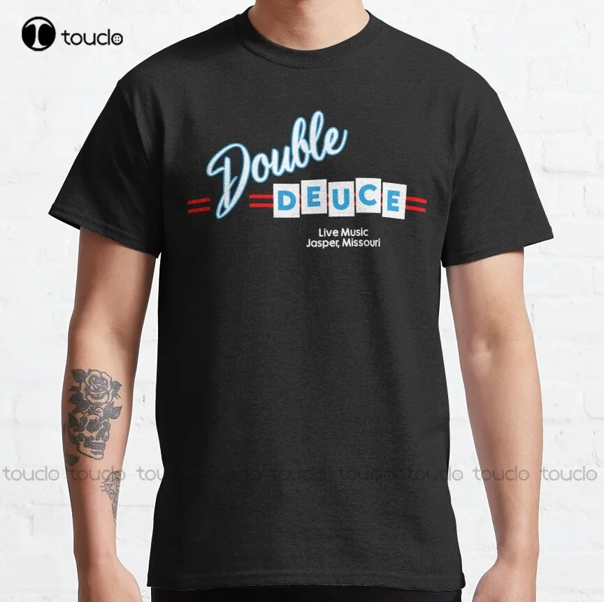 Классическая футболка с надписью Double Deuce Road House на заказ изображением подростков