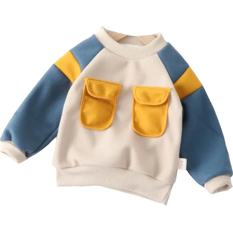 Осенне зимняя новая куртка для мальчиков теплая футболка с длинным рукавом