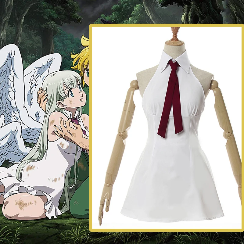 

Anime Comic The Seven Deadly Sins: Wrath of the Gods Cosplay Costumes Elizabeth Liones Cosplay Costume Women White Dresses Cloth