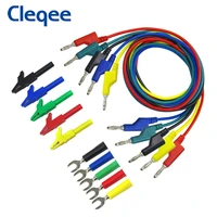 cleqee p1036a dual 4mm banana plug test lead kit with alligator clipu type test probe for multimeter cable