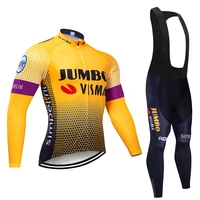 jumbo visma cycling set shorts men long sleeve professional shirt strava mountain bike clothes pro team autumn bicycle clothing