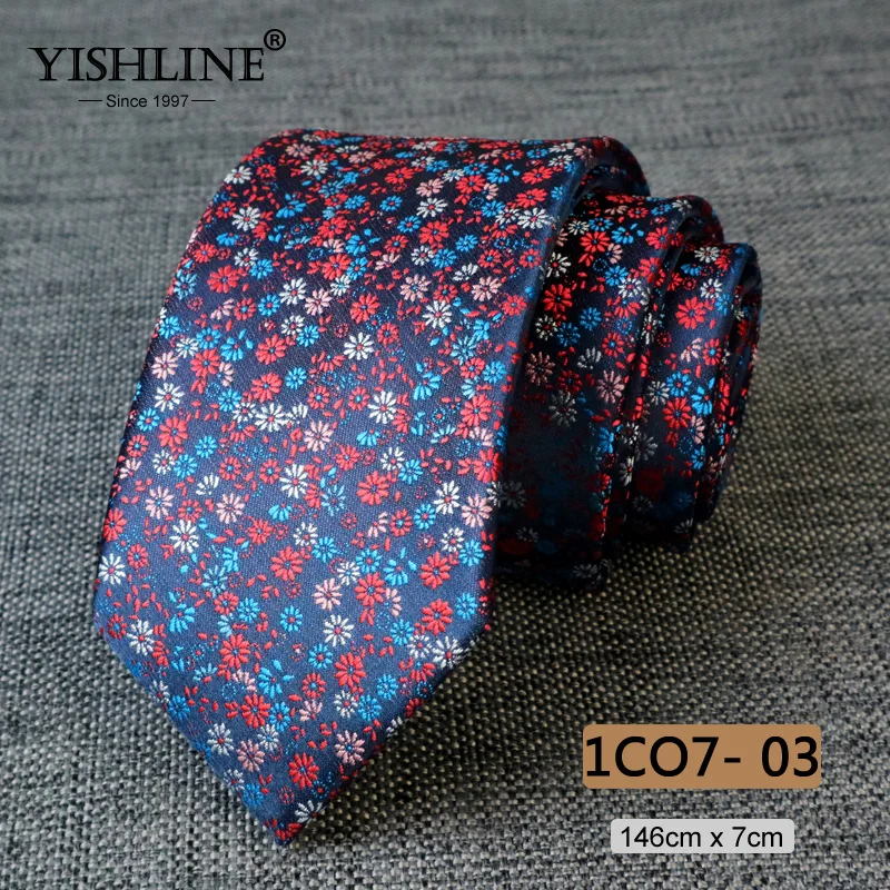 YISHLINE модный мужской галстук 7 см с узором пейсли, Классический Цветочный галстук, 1200 иглы, галстуки для шеи, галстук для жениха, Свадебный галстук, обтягивающий синий и красный цвета