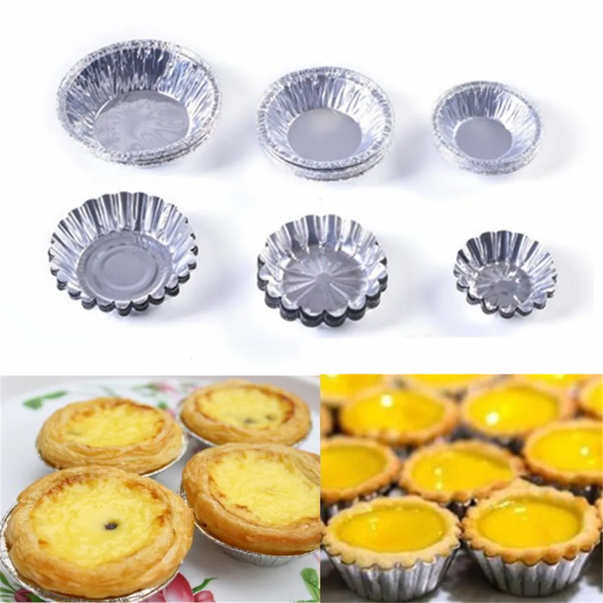 

Baking Tool 1PCS Egg Tart Aluminum Cupcake Cake Cookie Flower Mold Mould Tin