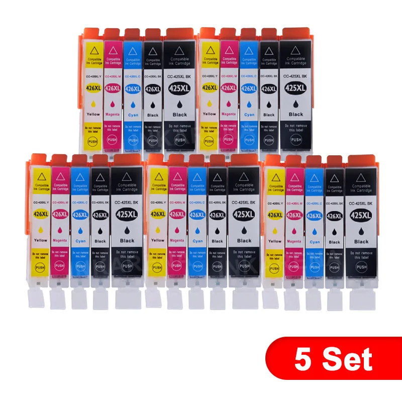 PGI425426 5Set PGI-425 Cli-426 совместимый чернильный картридж для принтера Canon PGI425 CLI426 PIXMA IP4840 IP4940 IX6540 MG5140 MG5240 MG5340 MX714 принтер - Цвет: PGI425426 5Set