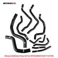 silicone radiator hose kit for mitsubishi lancer evo evolution 7 8 9 ct9a 4g63 blackbluered 11pcsset