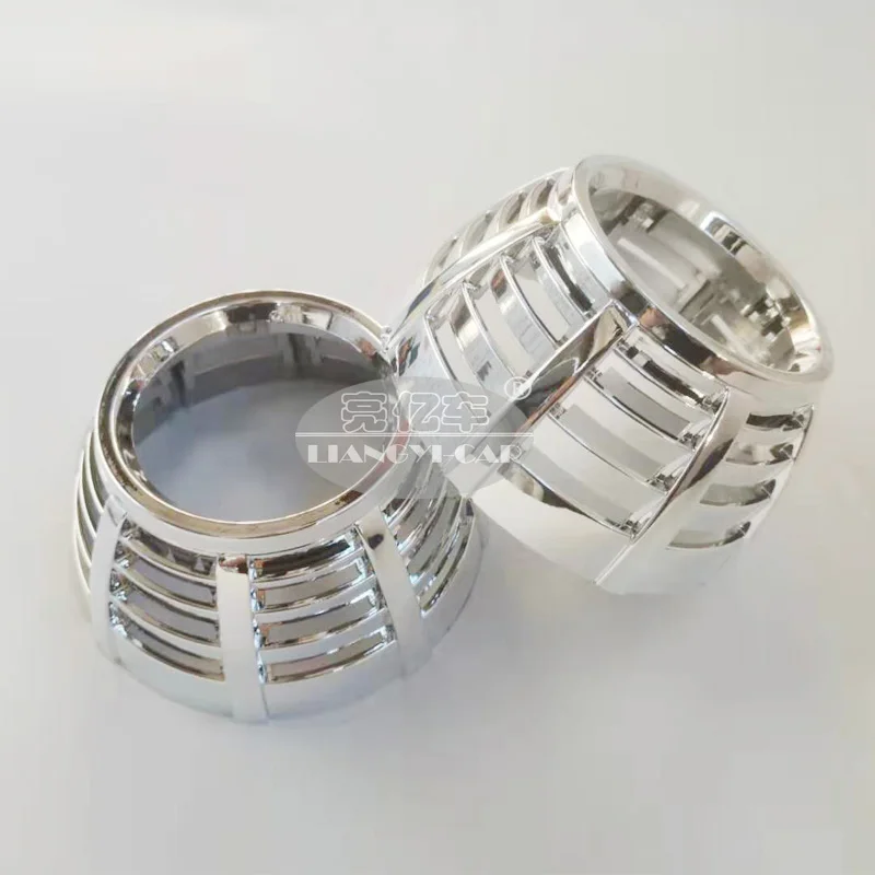 Free Shipping 3.0&quotChrome Silver Shrouds G37-R Mask Hoods Cover For 3.0 Kioto Q5 Hella Bi xenon Projectors Lens Car Headlight |