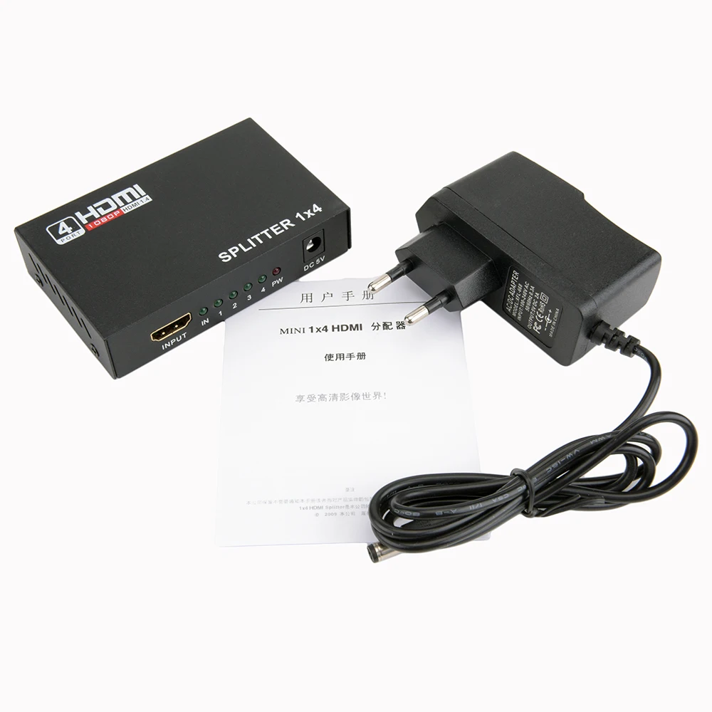 3D 1080p HDMI Divisor HDCP 1 em 4 усилитель сигнала 1x4 дикозырек аудио прерыватель адаптер