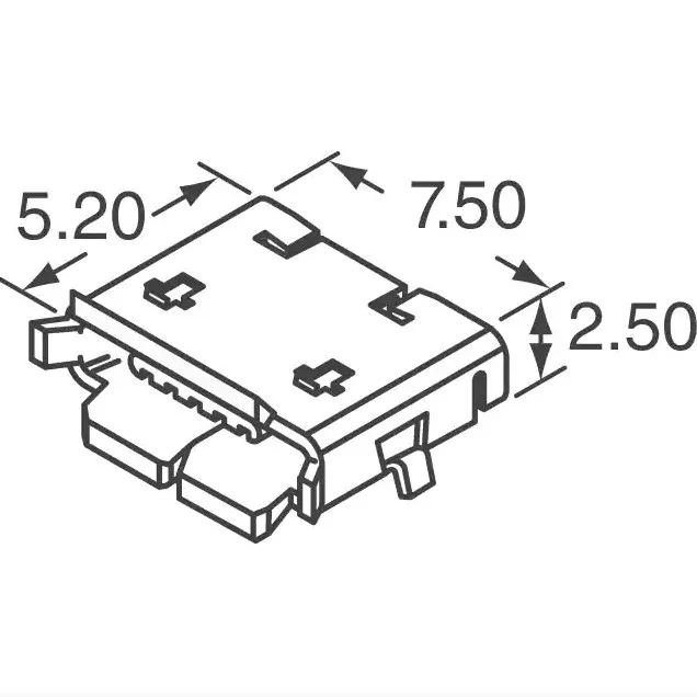 10 шт./лот 47589 0001 CONN RCPT MICRO USB AB 5 P SMD RA 0475890001 SB micro разъем позиций сквозное
